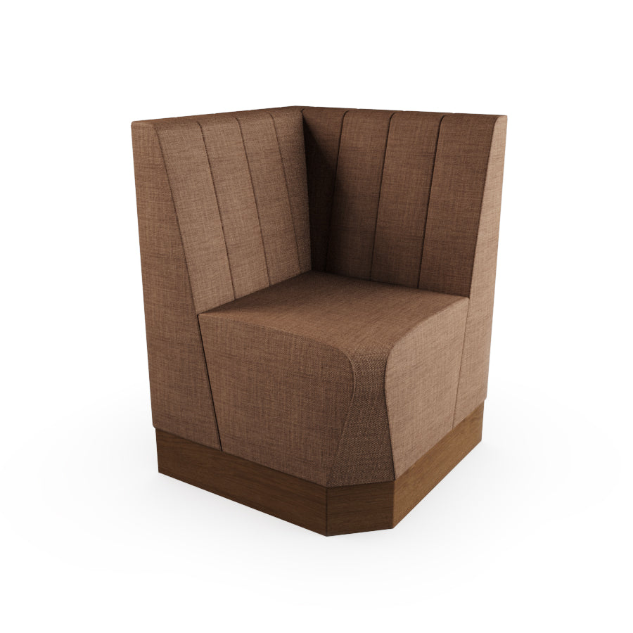 Square Corner Booth Unit - Fluted Back