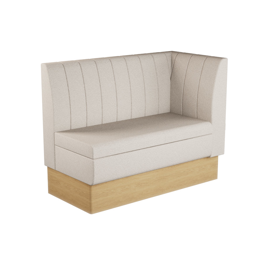 Extended Corner Booth Unit - Fluted Back