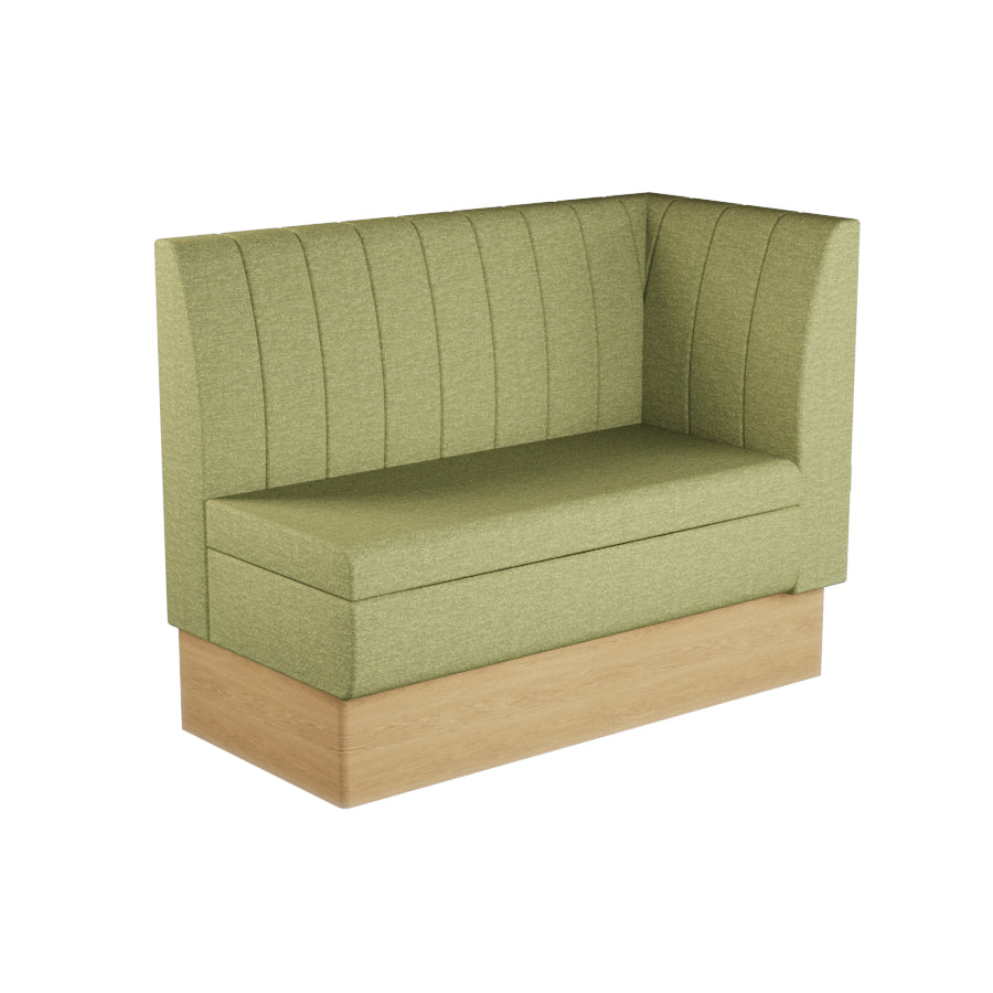 Extended Corner Booth Unit - Fluted Back