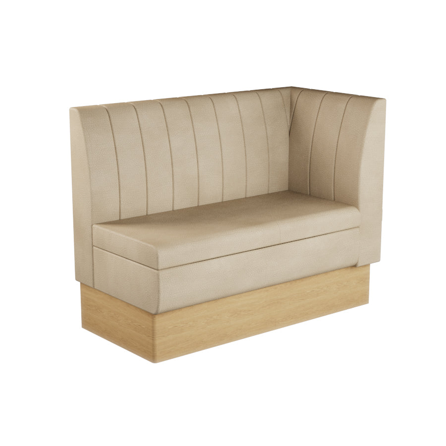 Extended Corner Booth Unit - Fluted Back