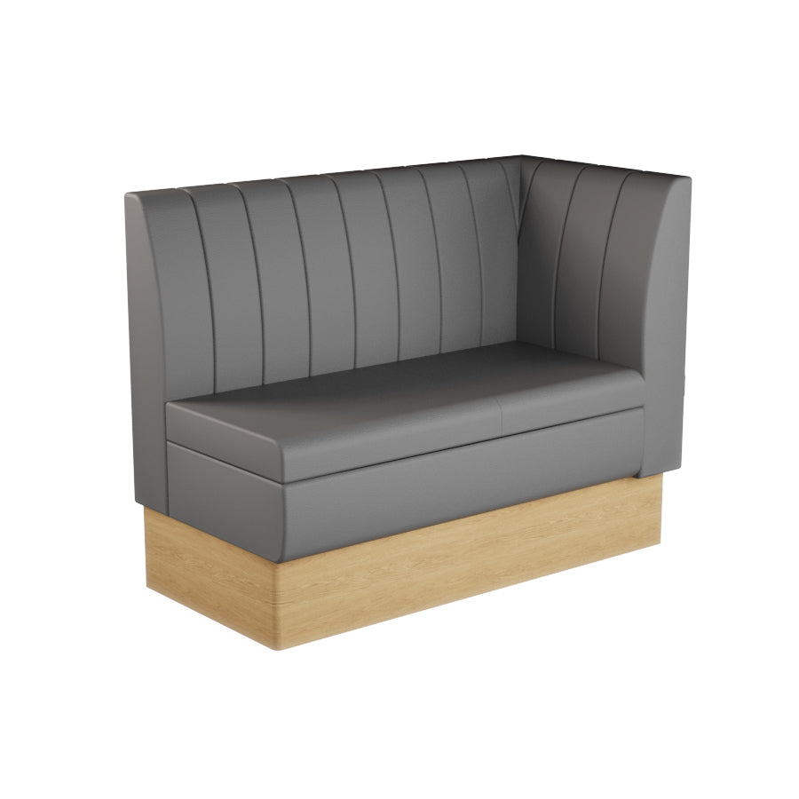 Extended Corner Booth Unit - Fluted Back