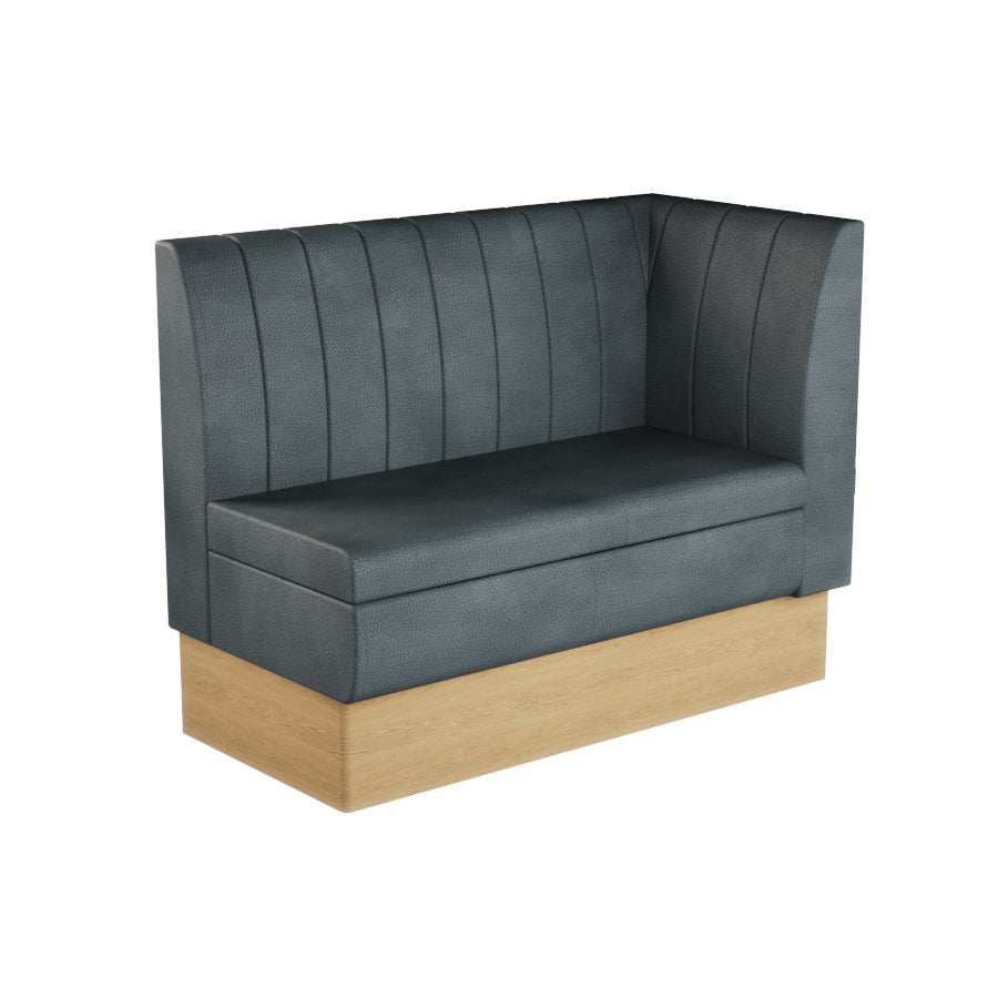 Extended Corner Booth Unit - Fluted Back