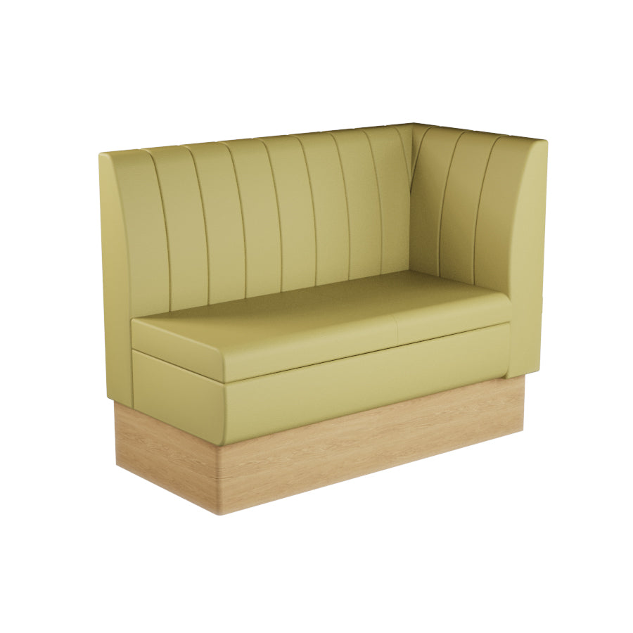 Extended Corner Booth Unit - Fluted Back