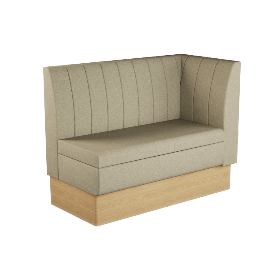 Extended Corner Booth Unit - Fluted Back