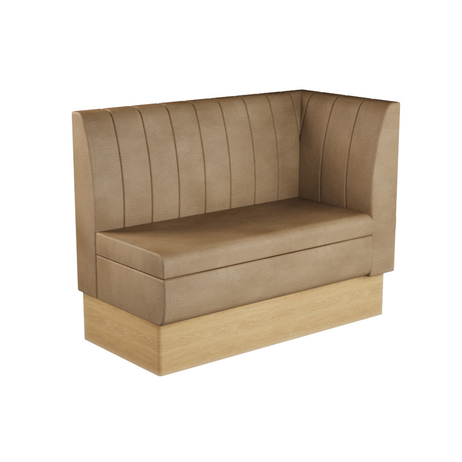 Extended Corner Booth Unit - Fluted Back