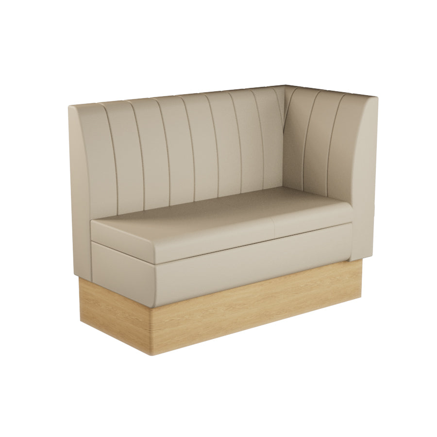 Extended Corner Booth Unit - Fluted Back