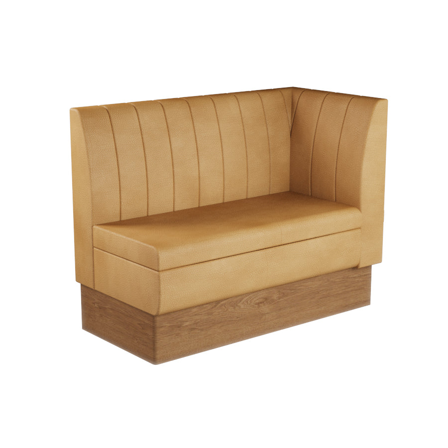 Extended Corner Booth Unit - Fluted Back