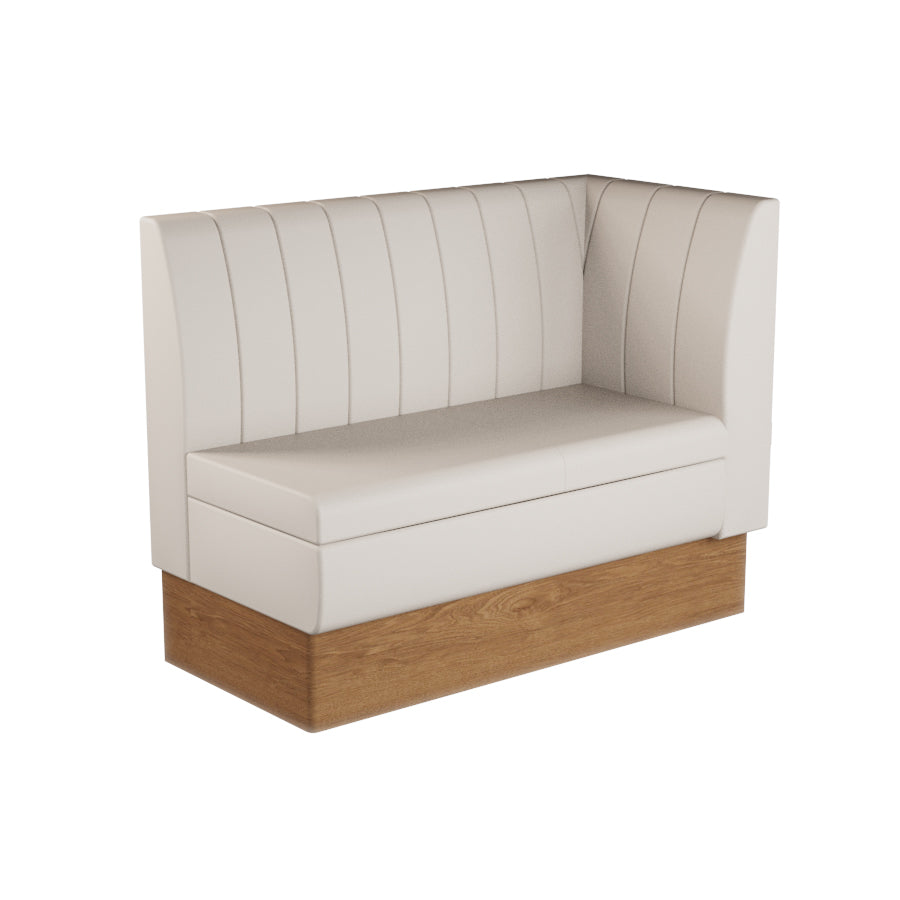 Extended Corner Booth Unit - Fluted Back