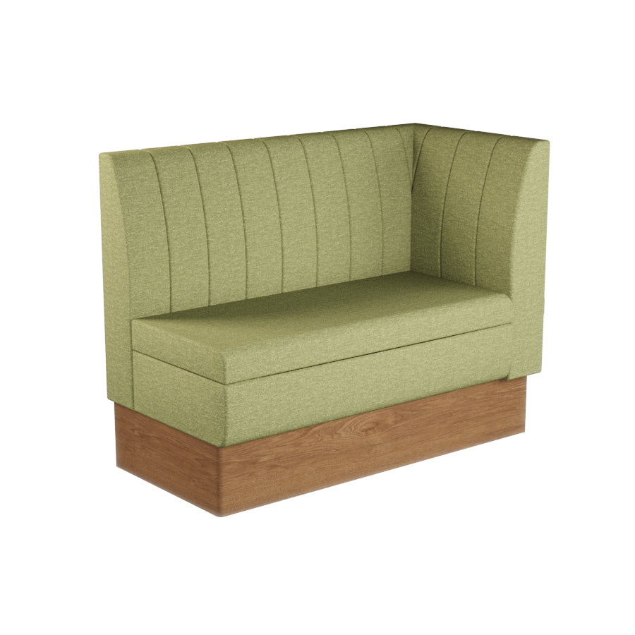 Extended Corner Booth Unit - Fluted Back