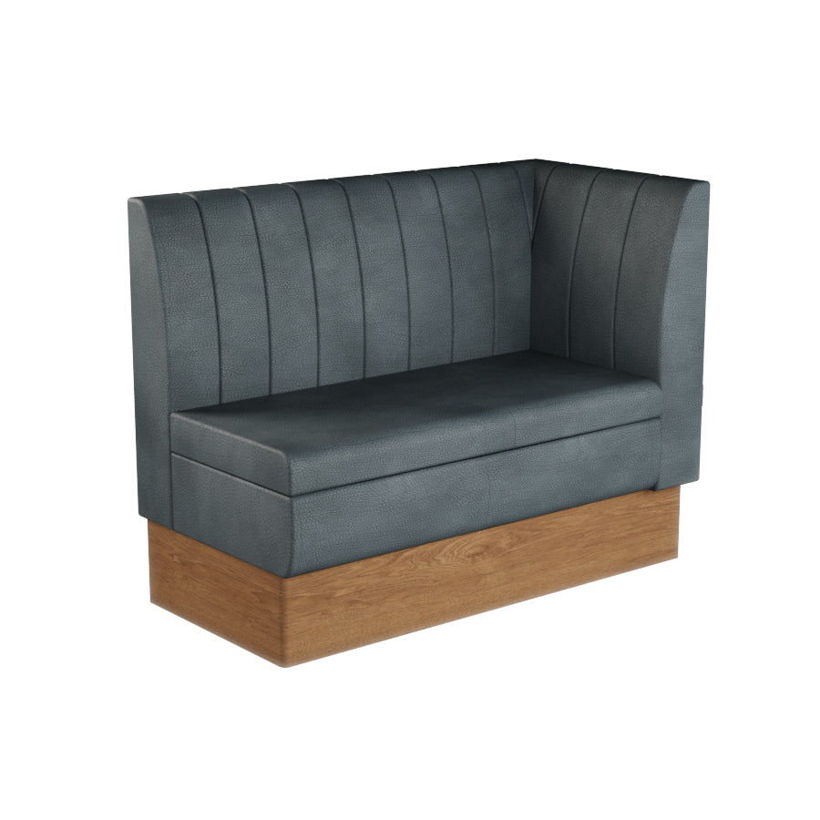 Extended Corner Booth Unit - Fluted Back