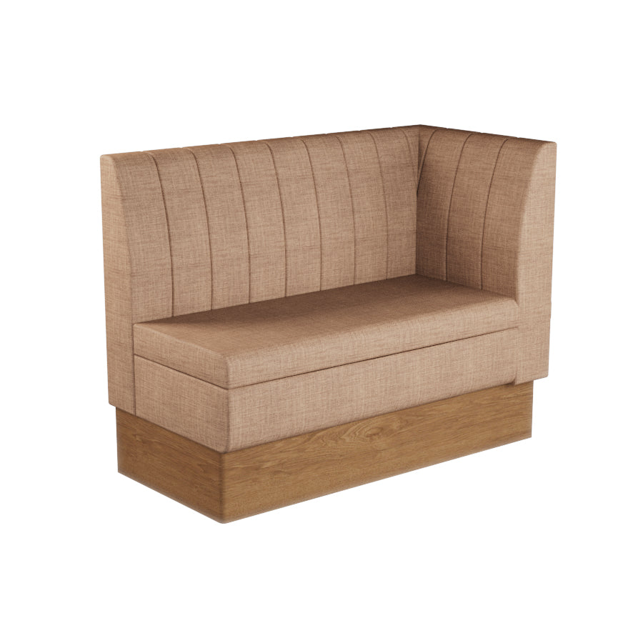 Extended Corner Booth Unit - Fluted Back