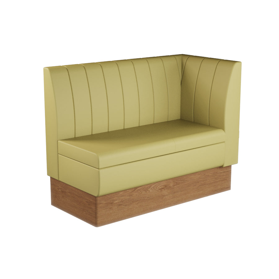 Extended Corner Booth Unit - Fluted Back