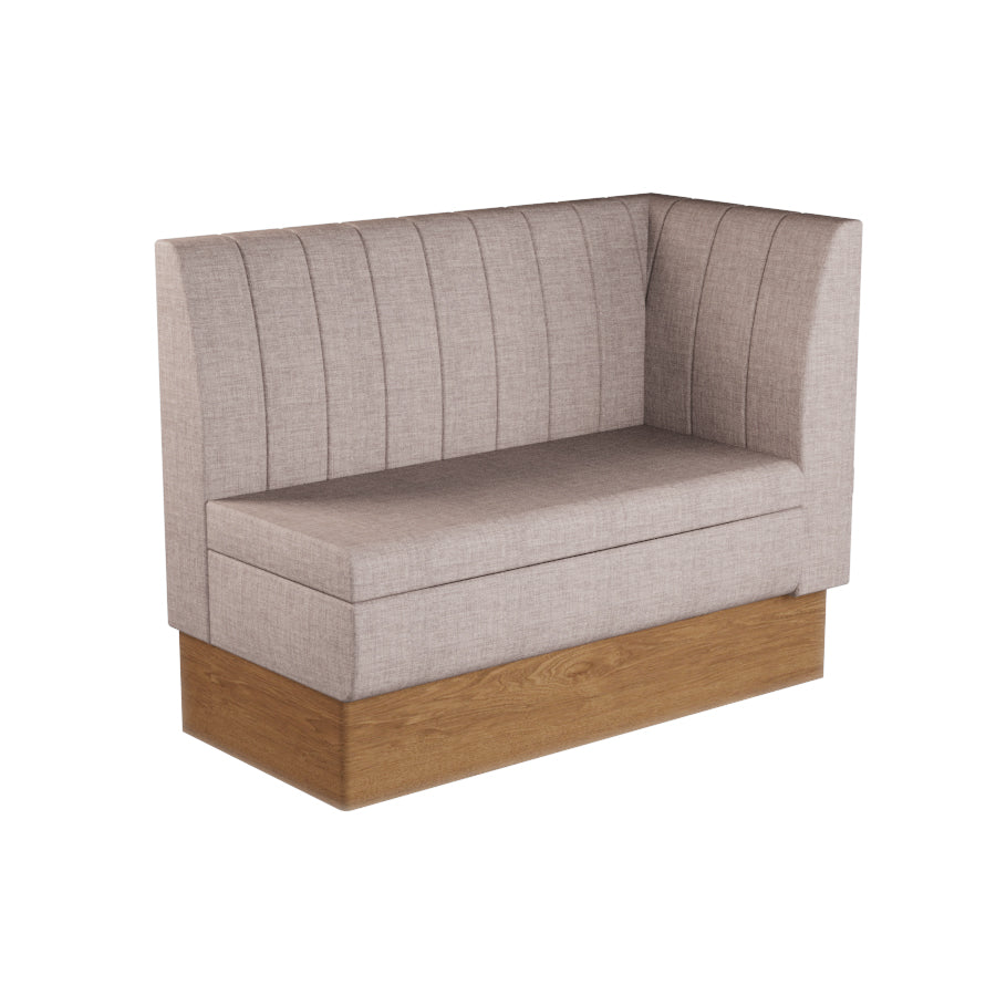 Extended Corner Booth Unit - Fluted Back