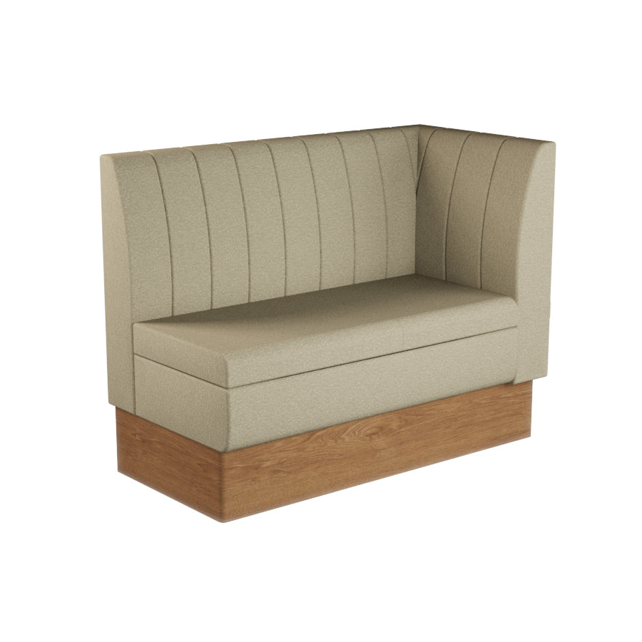 Extended Corner Booth Unit - Fluted Back