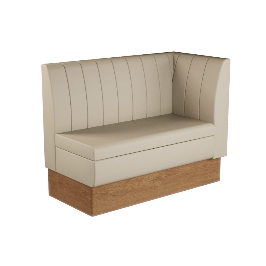 Extended Corner Booth Unit - Fluted Back