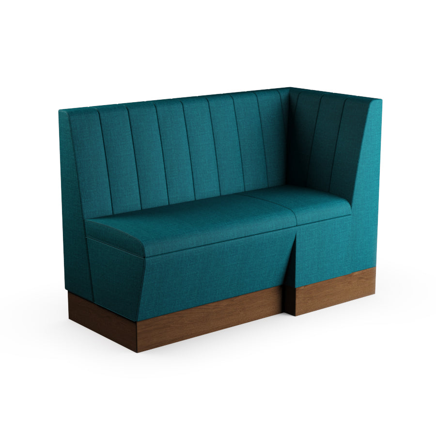 Extended Corner Booth Unit - Fluted Back
