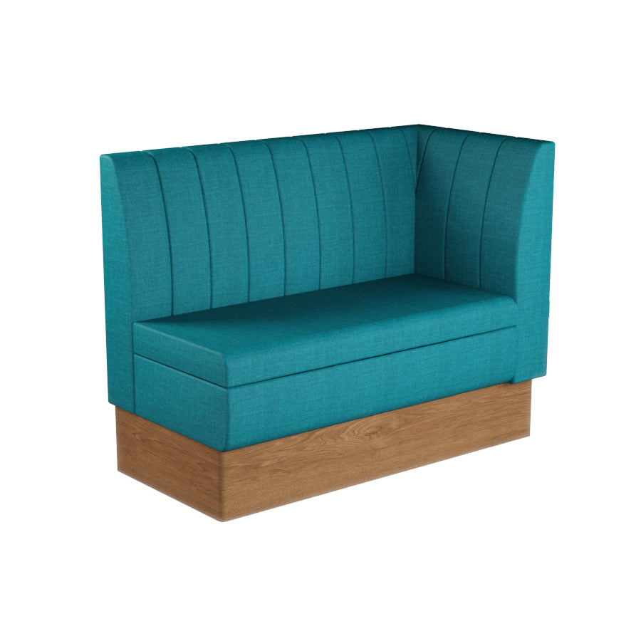 Extended Corner Booth Unit - Fluted Back