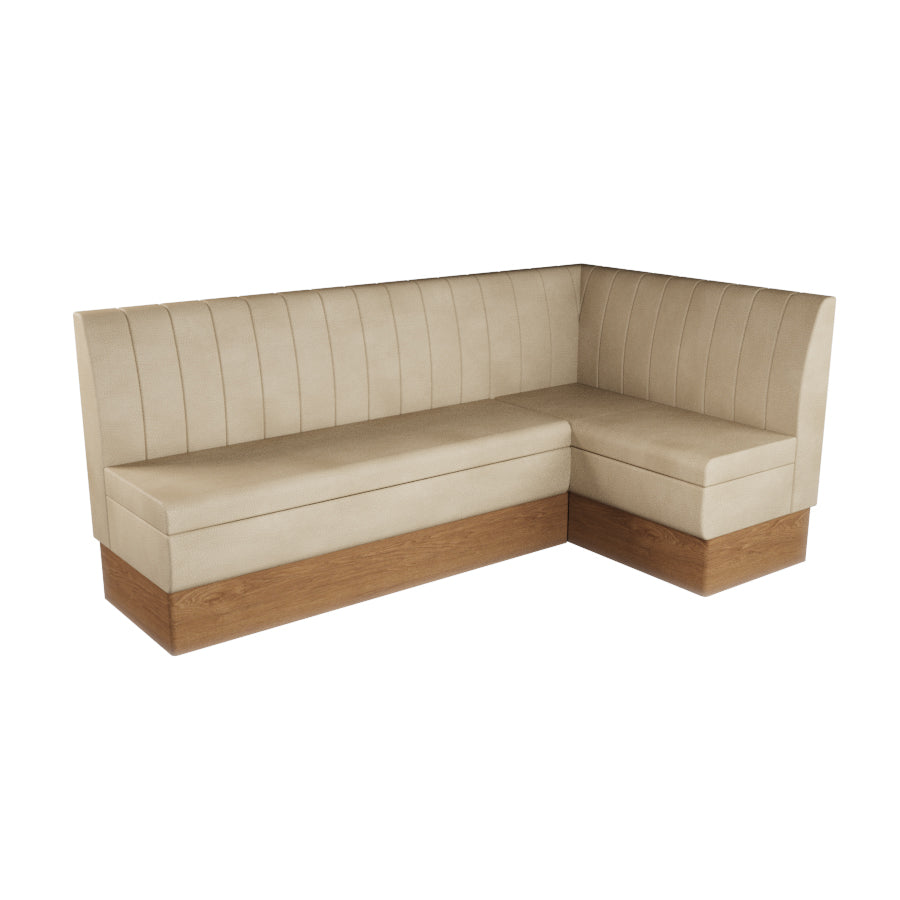Large Corner Booth Set - Fluted Back