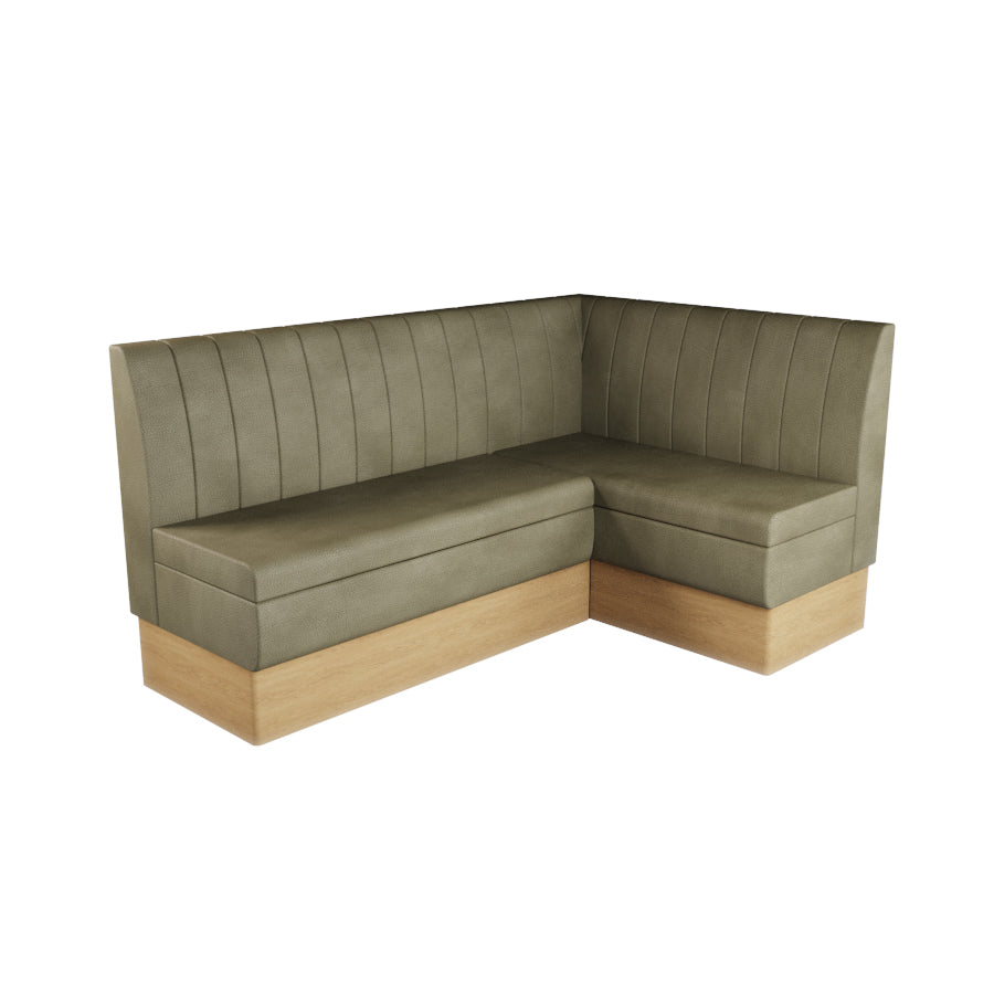 Medium Corner Booth Set - Fluted Back