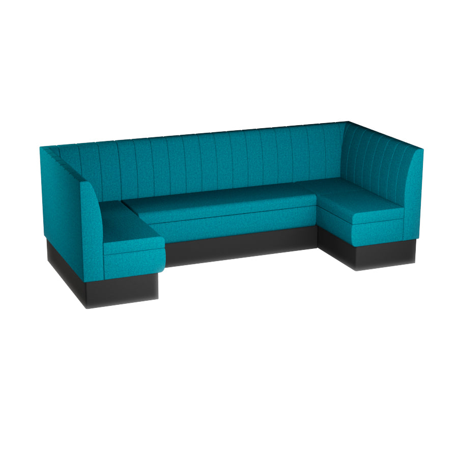 Large U-Shaped Booth Set - Fluted Back