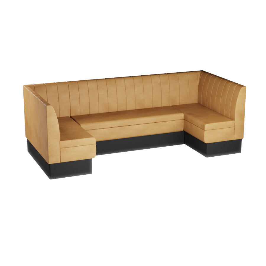 Large U-Shaped Booth Set - Fluted Back