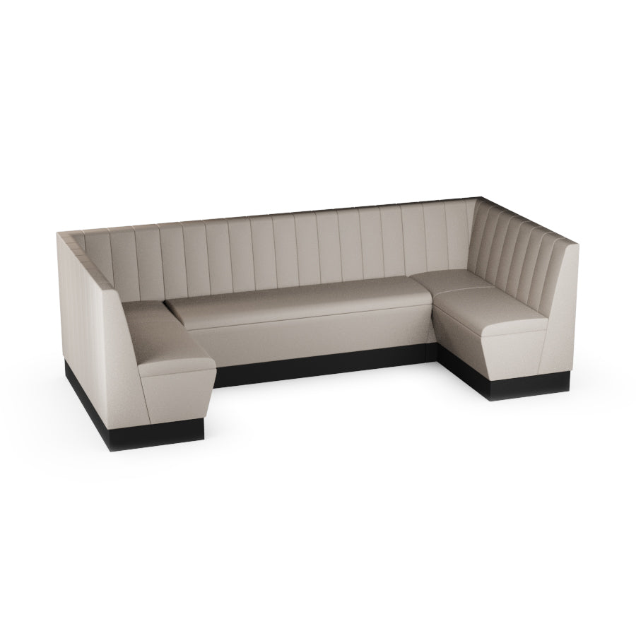 Large U-Shaped Booth Set - Fluted Back