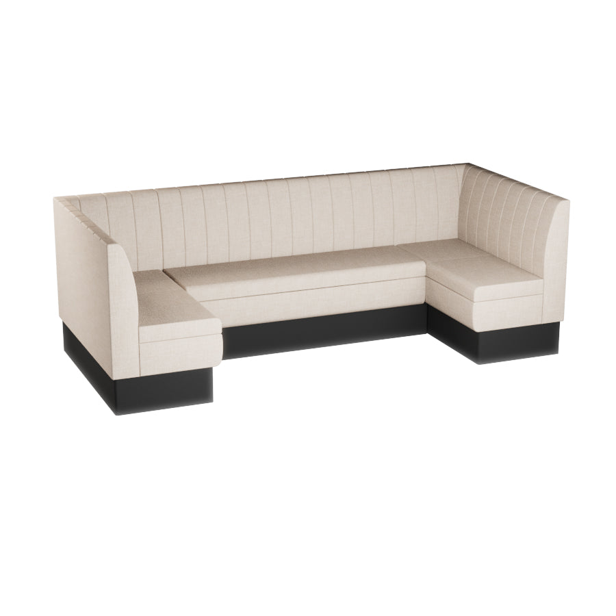 Large U-Shaped Booth Set - Fluted Back