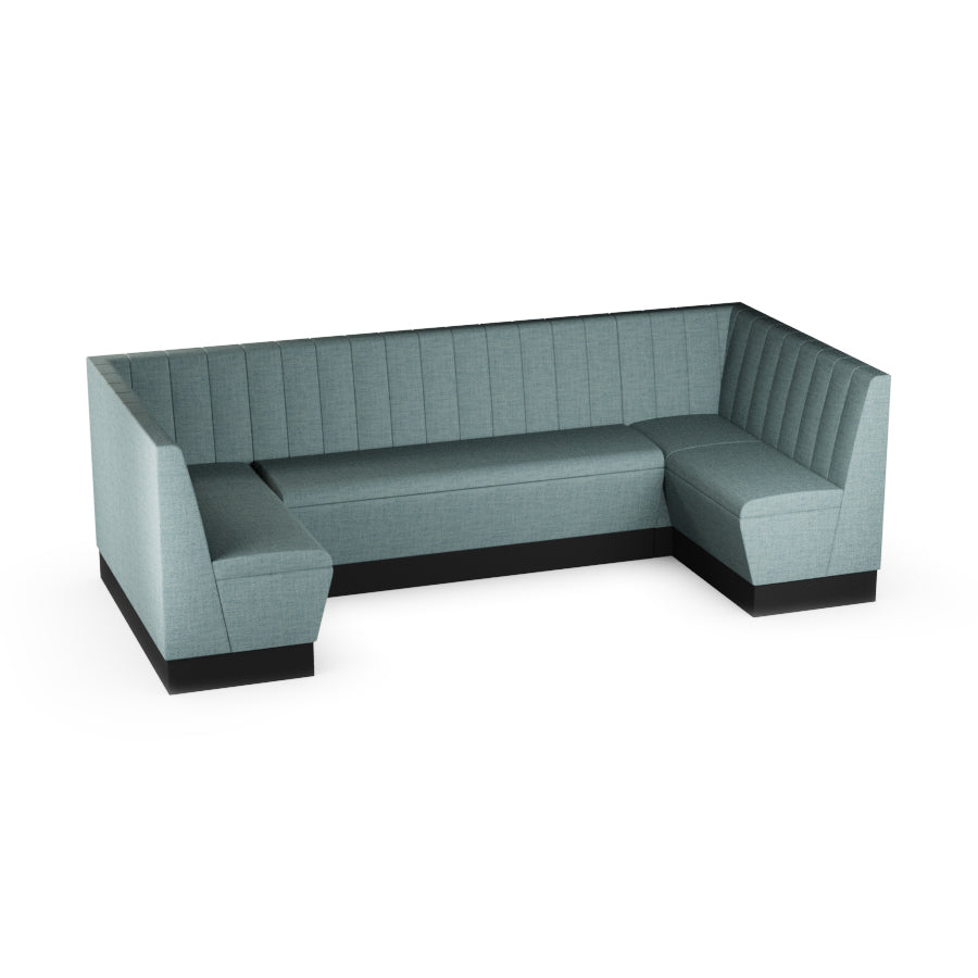 Large U-Shaped Booth Set - Fluted Back