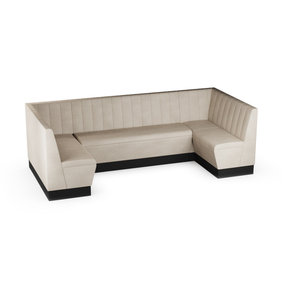 Large U-Shaped Booth Set - Fluted Back