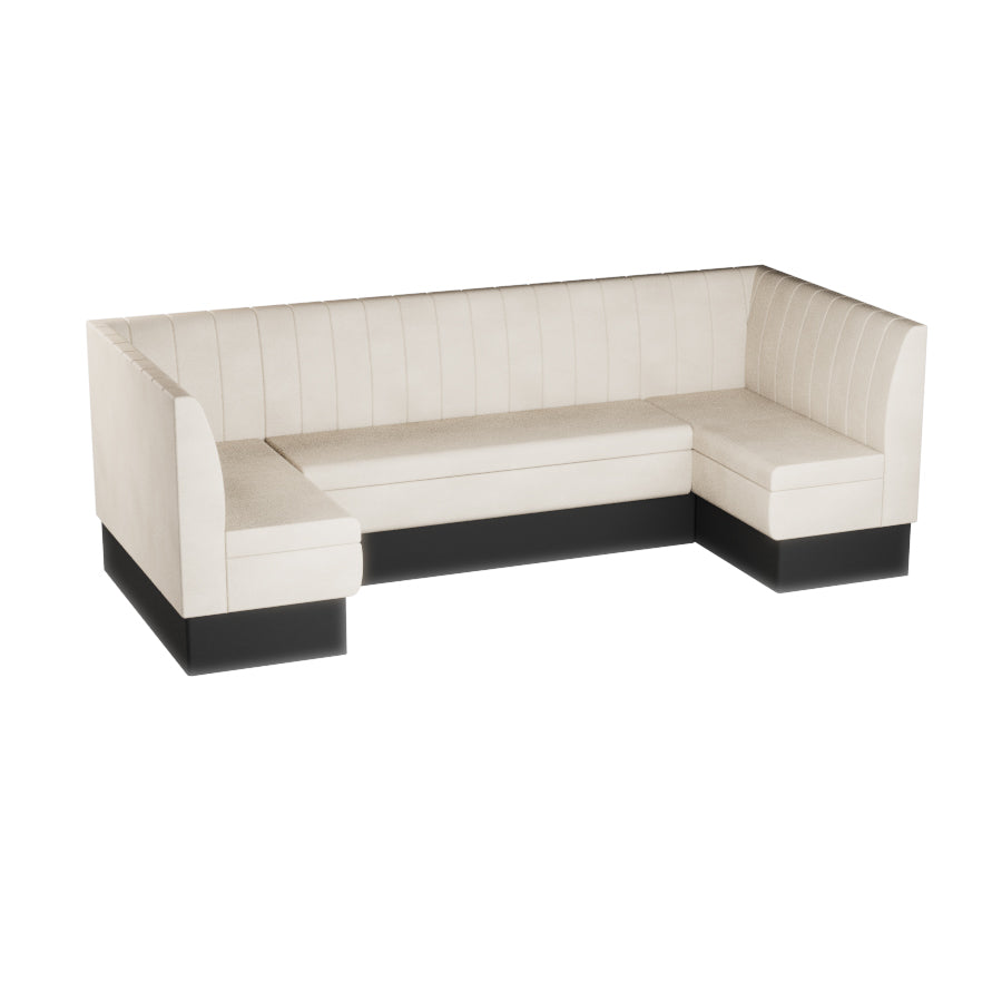 Large U-Shaped Booth Set - Fluted Back