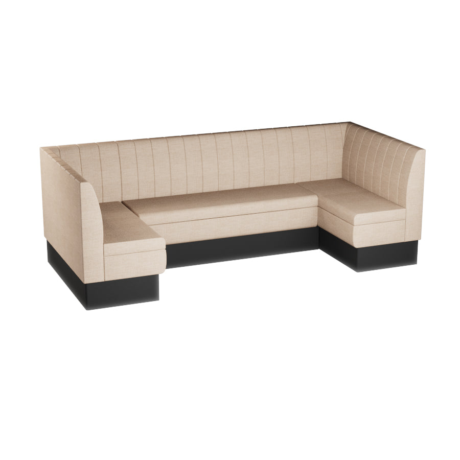 Large U-Shaped Booth Set - Fluted Back