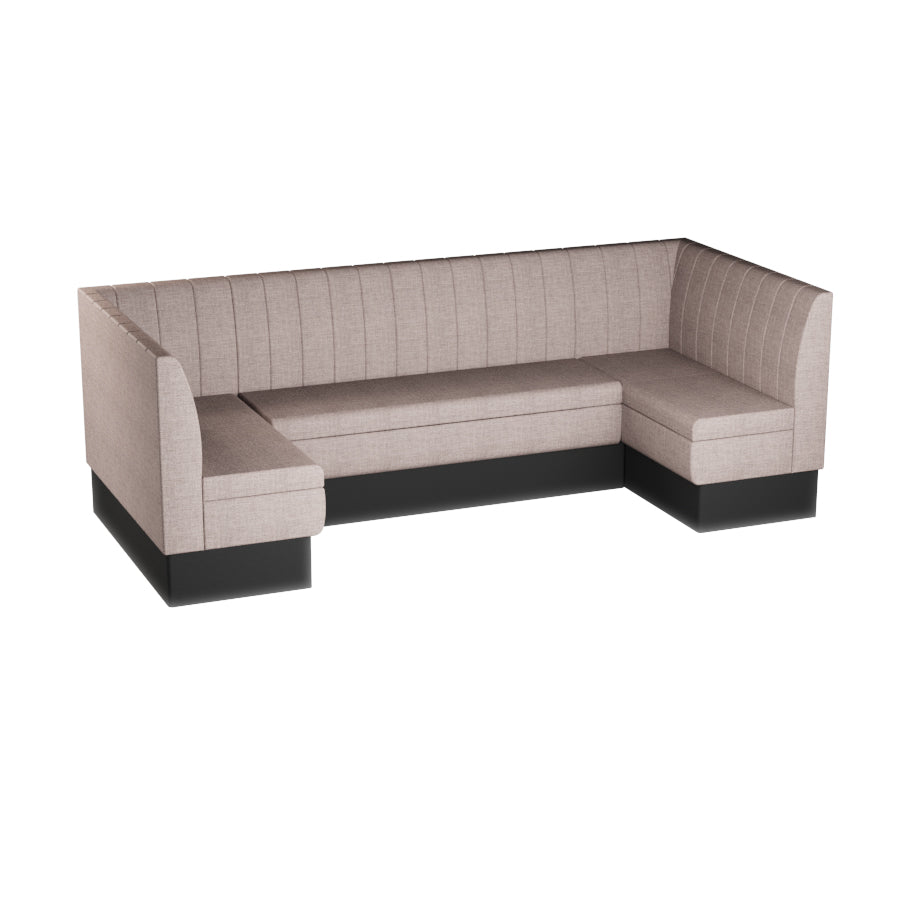 Large U-Shaped Booth Set - Fluted Back
