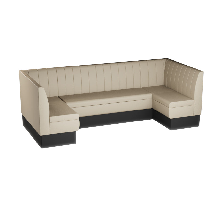 Large U-Shaped Booth Set - Fluted Back