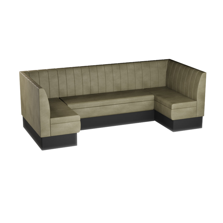 Large U-Shaped Booth Set - Fluted Back