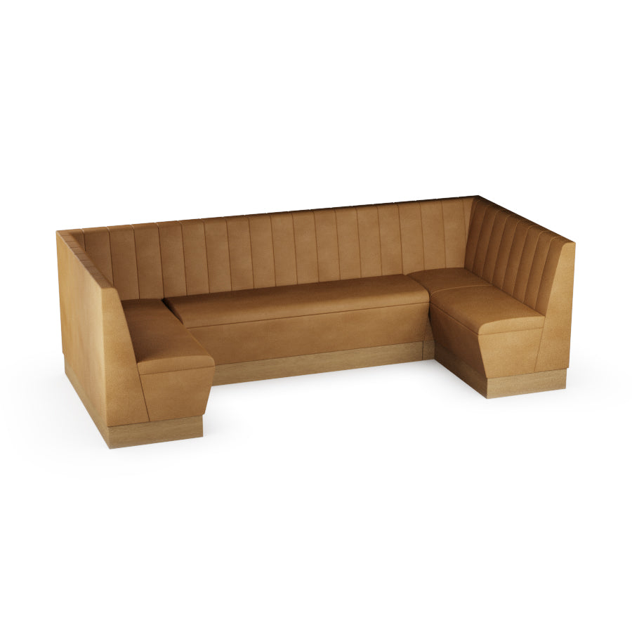 Large U-Shaped Booth Set - Fluted Back