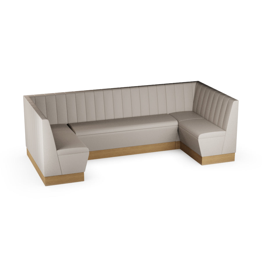 Large U-Shaped Booth Set - Fluted Back