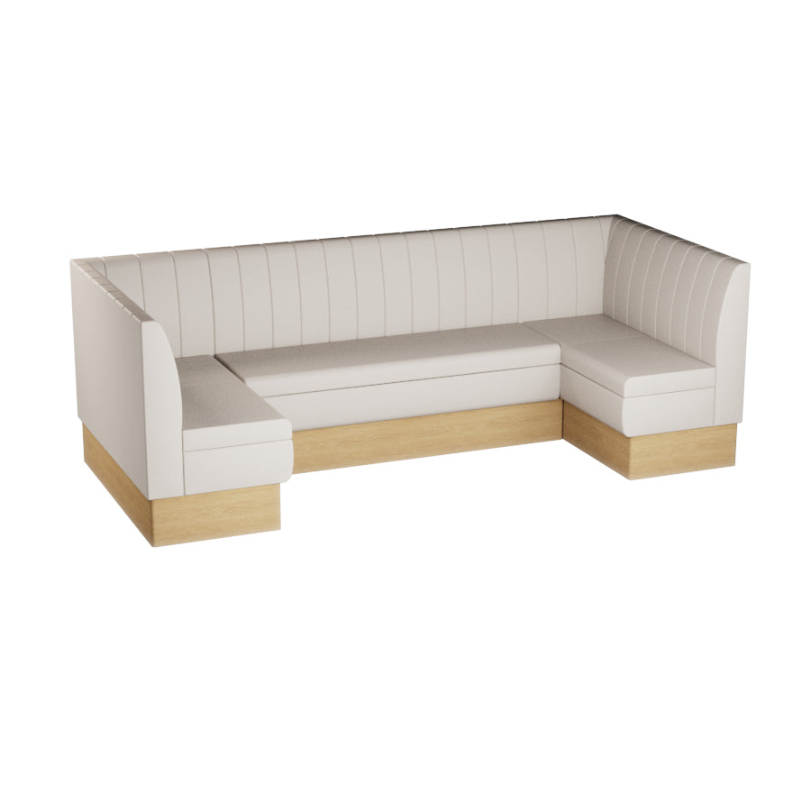 Large U-Shaped Booth Set - Fluted Back