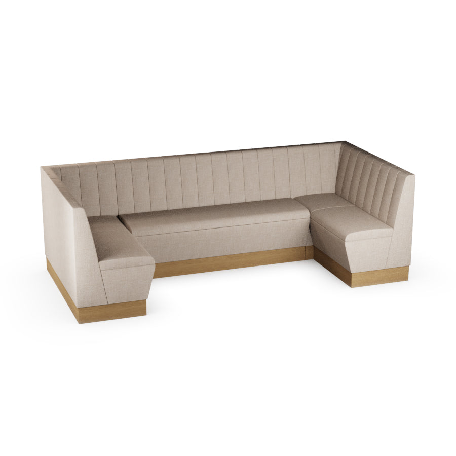 Large U-Shaped Booth Set - Fluted Back
