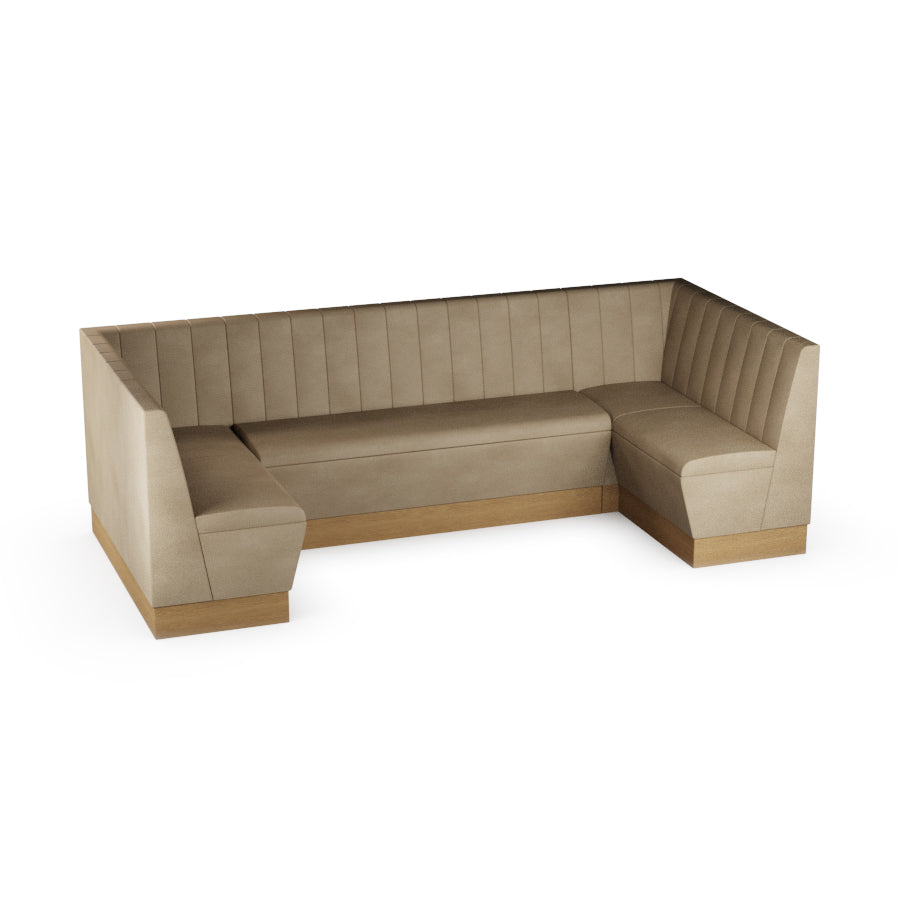 Large U-Shaped Booth Set - Fluted Back