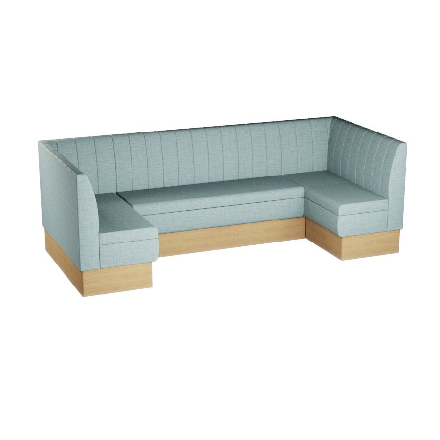 Large U-Shaped Booth Set - Fluted Back