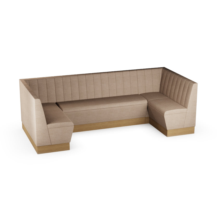 Large U-Shaped Booth Set - Fluted Back