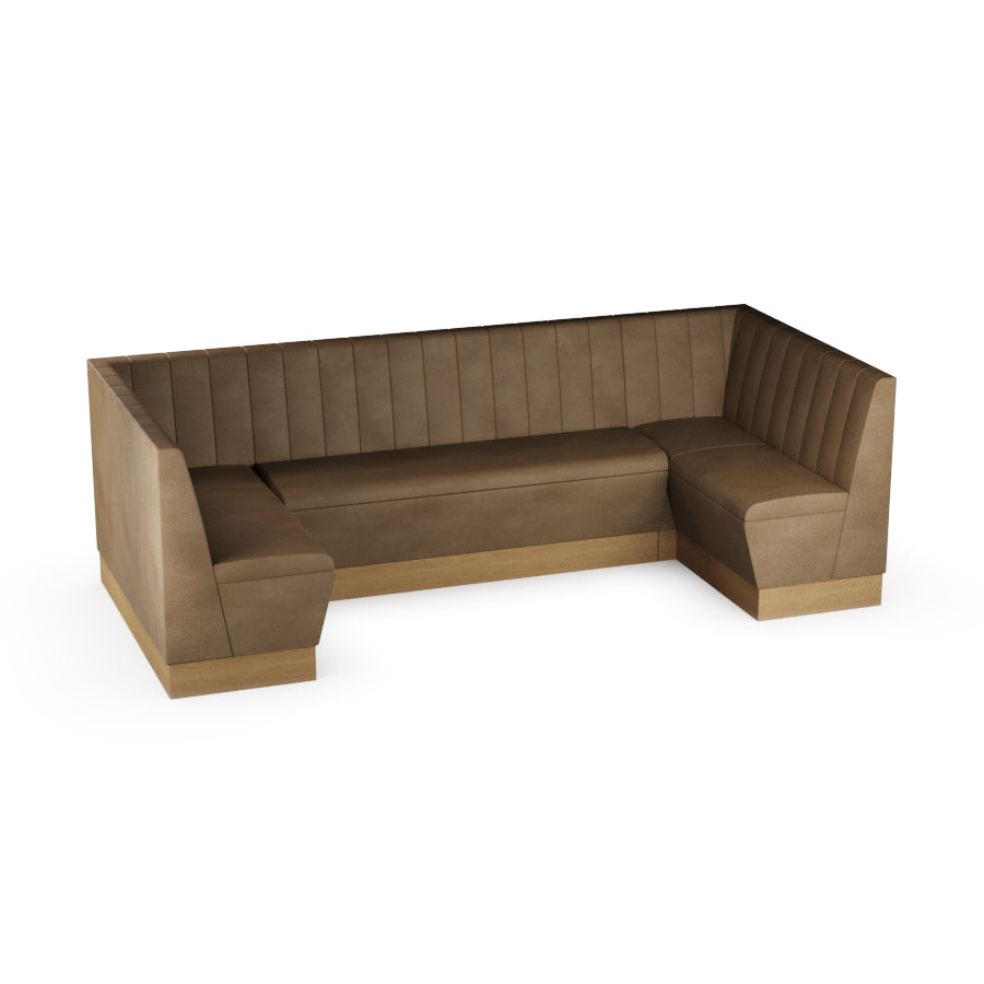 Large U-Shaped Booth Set - Fluted Back
