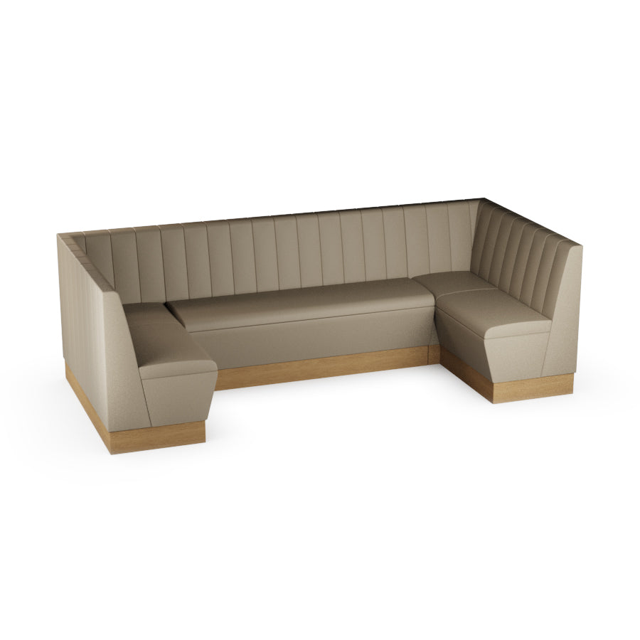 Large U-Shaped Booth Set - Fluted Back