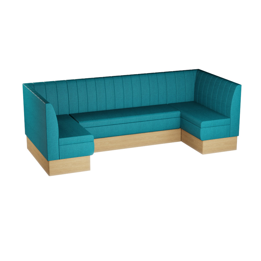 Large U-Shaped Booth Set - Fluted Back