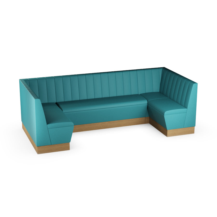 Large U-Shaped Booth Set - Fluted Back