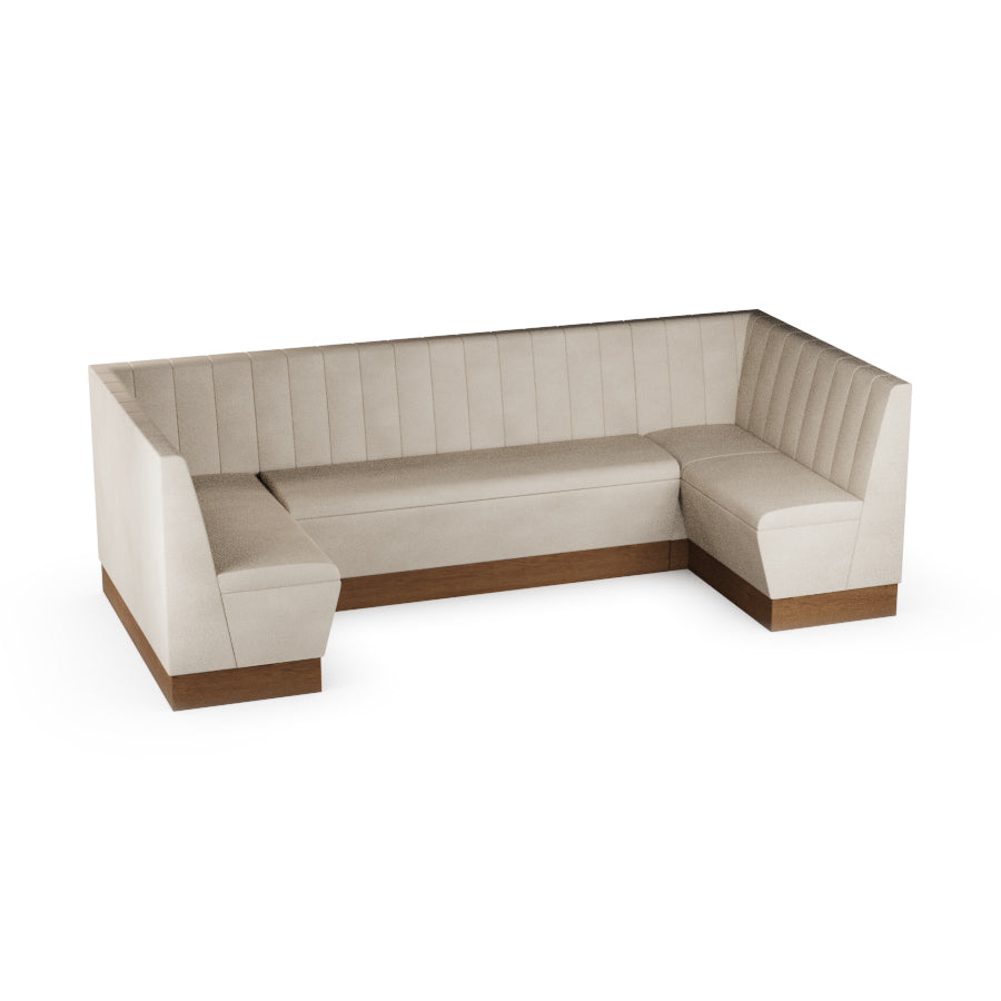 Large U-Shaped Booth Set - Fluted Back