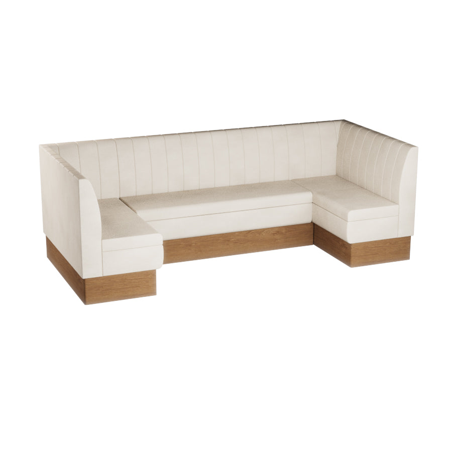 Large U-Shaped Booth Set - Fluted Back