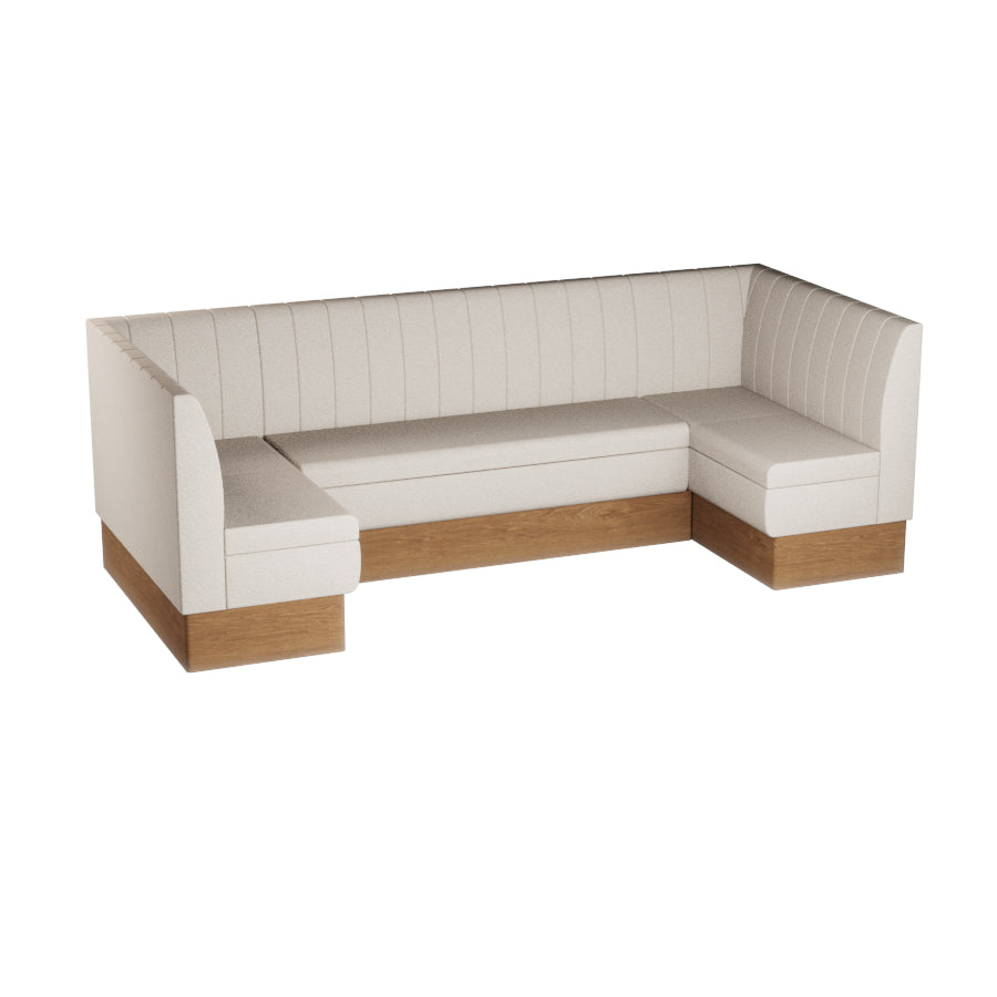 Large U-Shaped Booth Set - Fluted Back