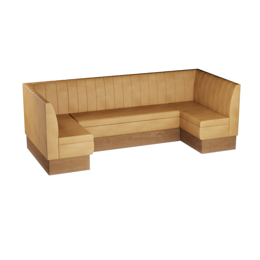 Large U-Shaped Booth Set - Fluted Back