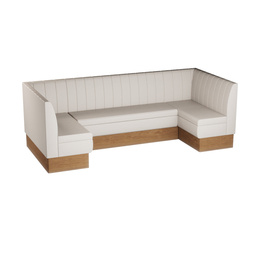 Large U-Shaped Booth Set - Fluted Back